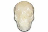 Realistic Rose Quartz Crystal Skull - Brazil #382124-1